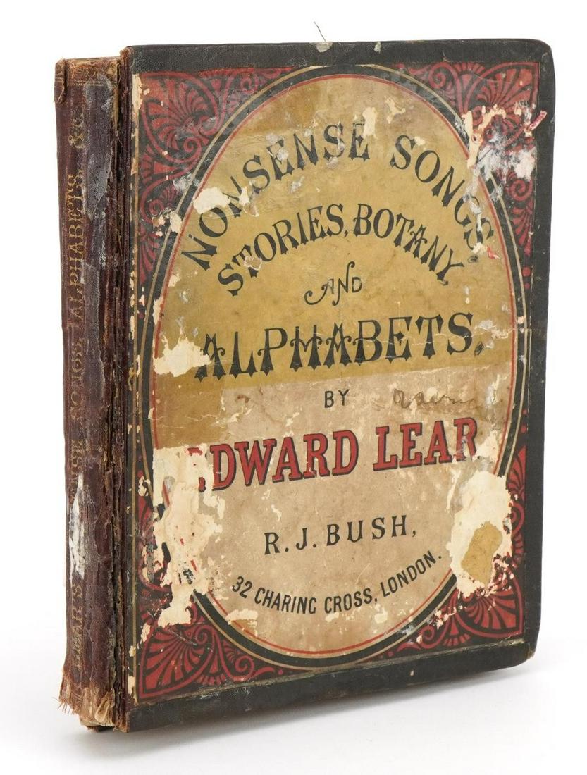 Nonsense Songs, Stories, Botany and Alphabets hardback book by Edward Lear, published London Robert: Nonsense Songs, Stories, Botany and Alphabets hardback book by Edward Lear, published London Robert John Bush 1872