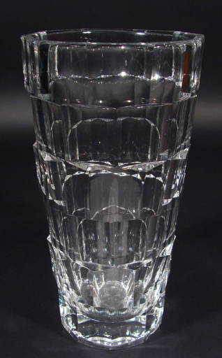 Keith Murray Art Deco Brierley Cut Glass Vase Of T