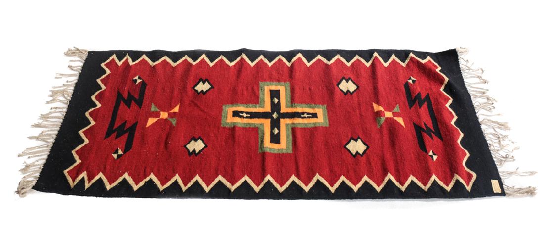 Kilim Wool Cross Rug, c1980 (1 of 8)
