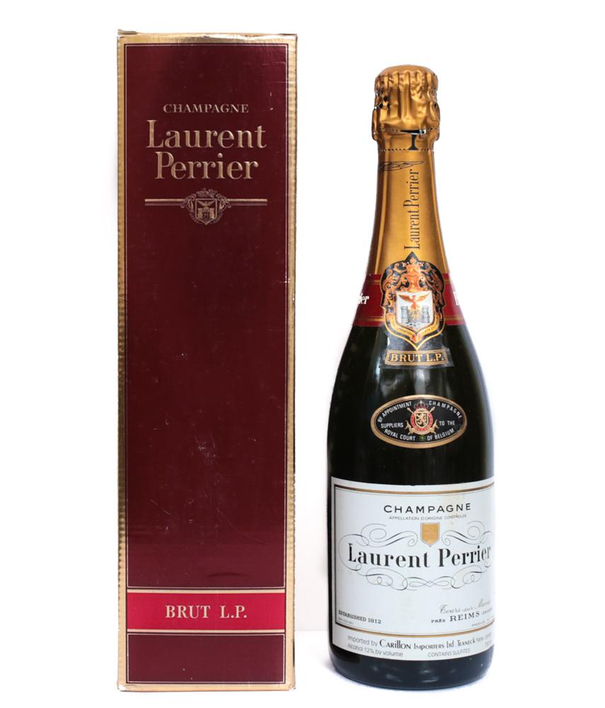 2 Bottles Laurent-Perrier Brut, Champagne: 2 Bottles Laurent-Perrier Brut, Champagne, France. Comes in the original box as well. Contains 90-95 to all of the wine. 750 ml .