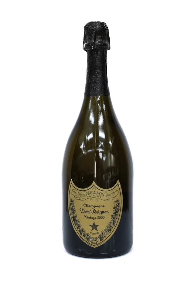 Dom Perignon, 2000: Dom Perignon, 2000. 750ml bottle. Contains 95-100% of the original champagne. Has original lables. Champagne, France. From a Southern California estate.