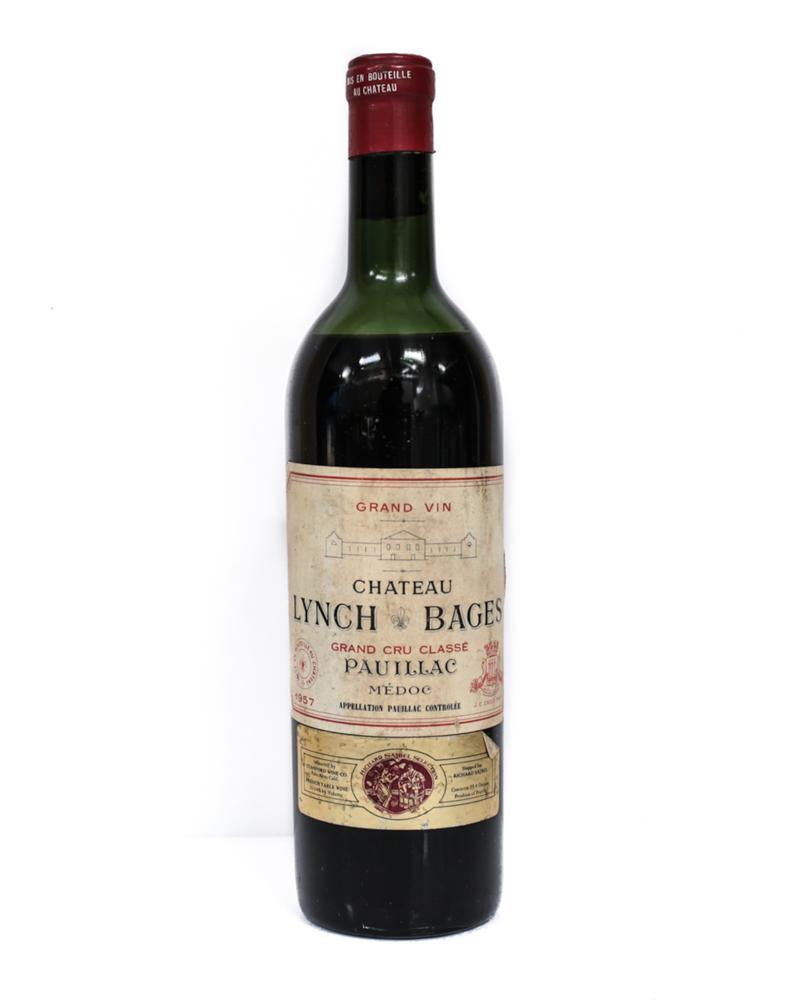 8 bottles 1957 Chateau Lynch Bages: 8 bottles 1957 Chateau Lynch Bages. Sealed and contains Richard Sajbel Selection label. Contents. 750ml. 95% contains. France. From a Southern California estate.
