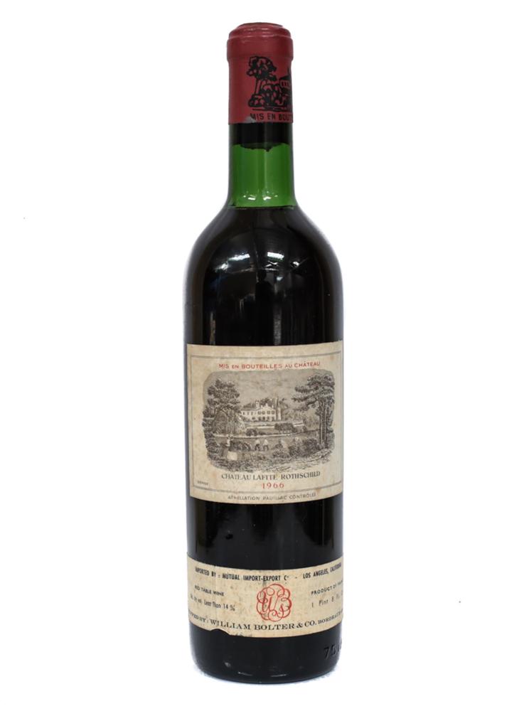 6 bottles 1966 Lafite-Rothschild, Pauillac: 6 bottles 1966 Lafite-Rothschild, Pauillac. Has the original labels and sealed.750ml and has 95% left in its bottle. From a Southern California estate.