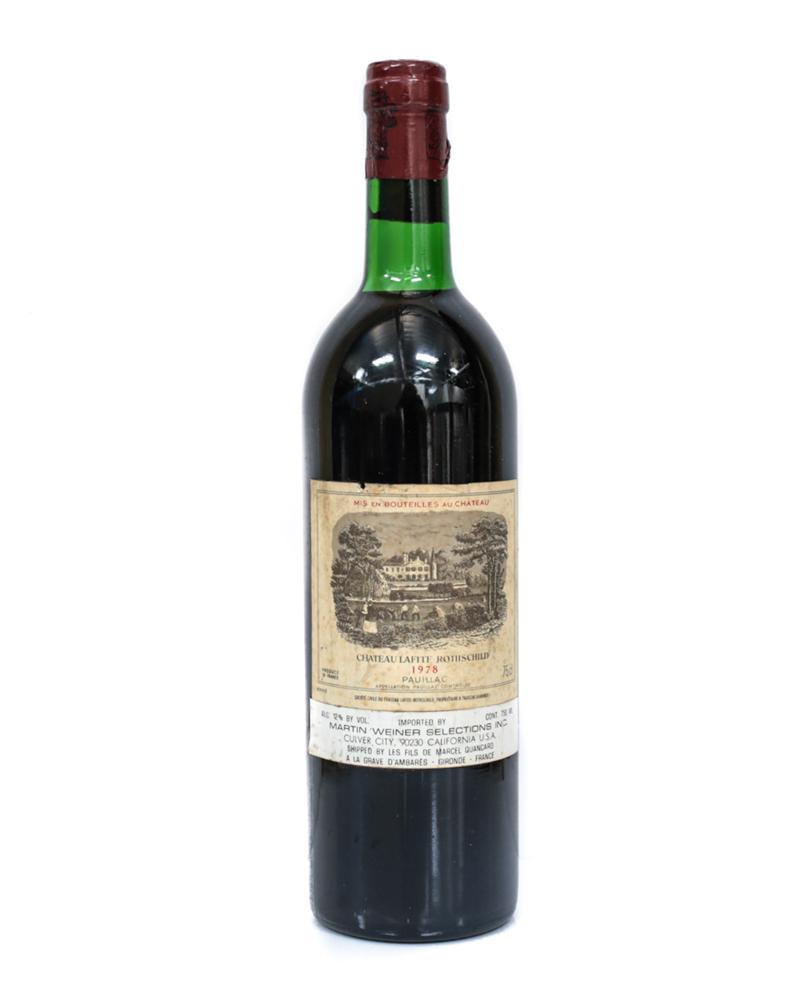 1978 Lafite-Rothschild, Pauillac: 1978 Lafite-Rothschild, Pauillac. Has the original labels and sealed. 750ml and has 95% left in its bottle. From a Southern California estate.
