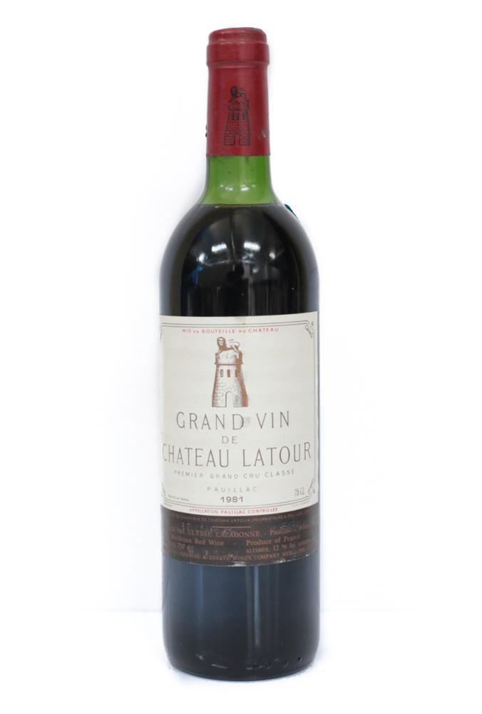 2 Bottles 1981 Grand Vin de Chateau LaTour: 2 Bottles 1981 Grand Vin de Chateau LaTour. 750 ml. Unopened with 90-95% full and contains the original labels. Pauillac, France. From a Southern California estate.