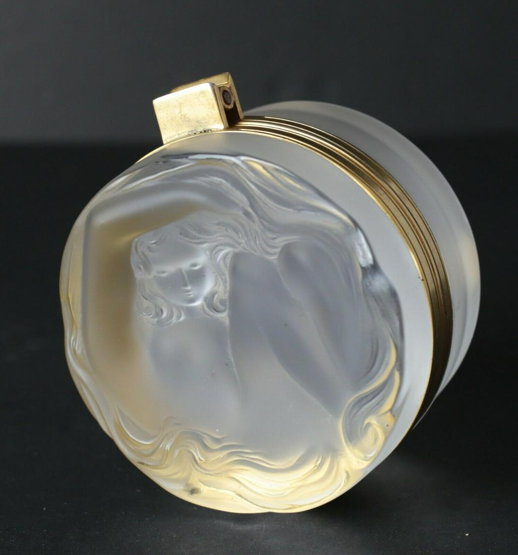 Lalique Art Glass DAPHNE Vanity Powder Box, hinged lid (1 of 5)