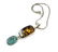 VTG Sterling Silver Amber Turquoise Modernist Statement