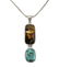 VTG Sterling Silver Amber Turquoise Modernist Statement - 2