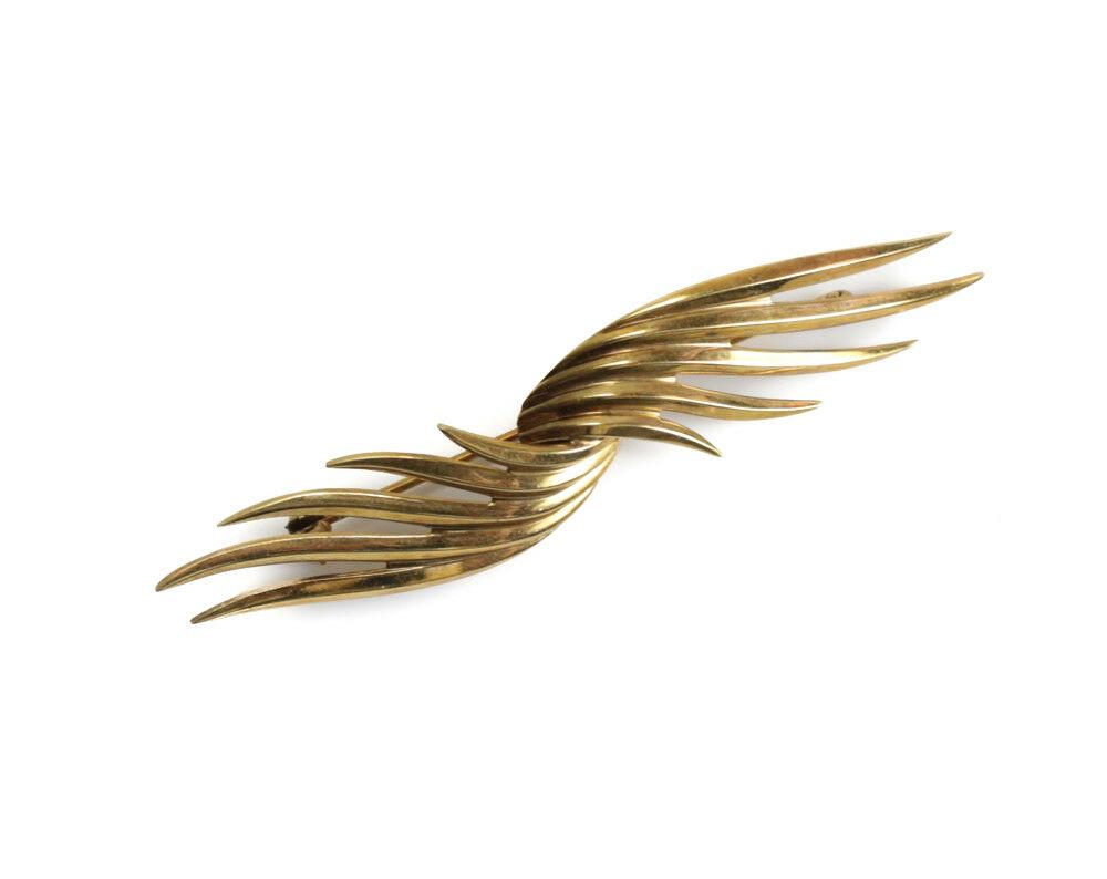 Tiffany & Co. 14k Yellow Gold Wing Brooch, elegant wing (1 of 4)