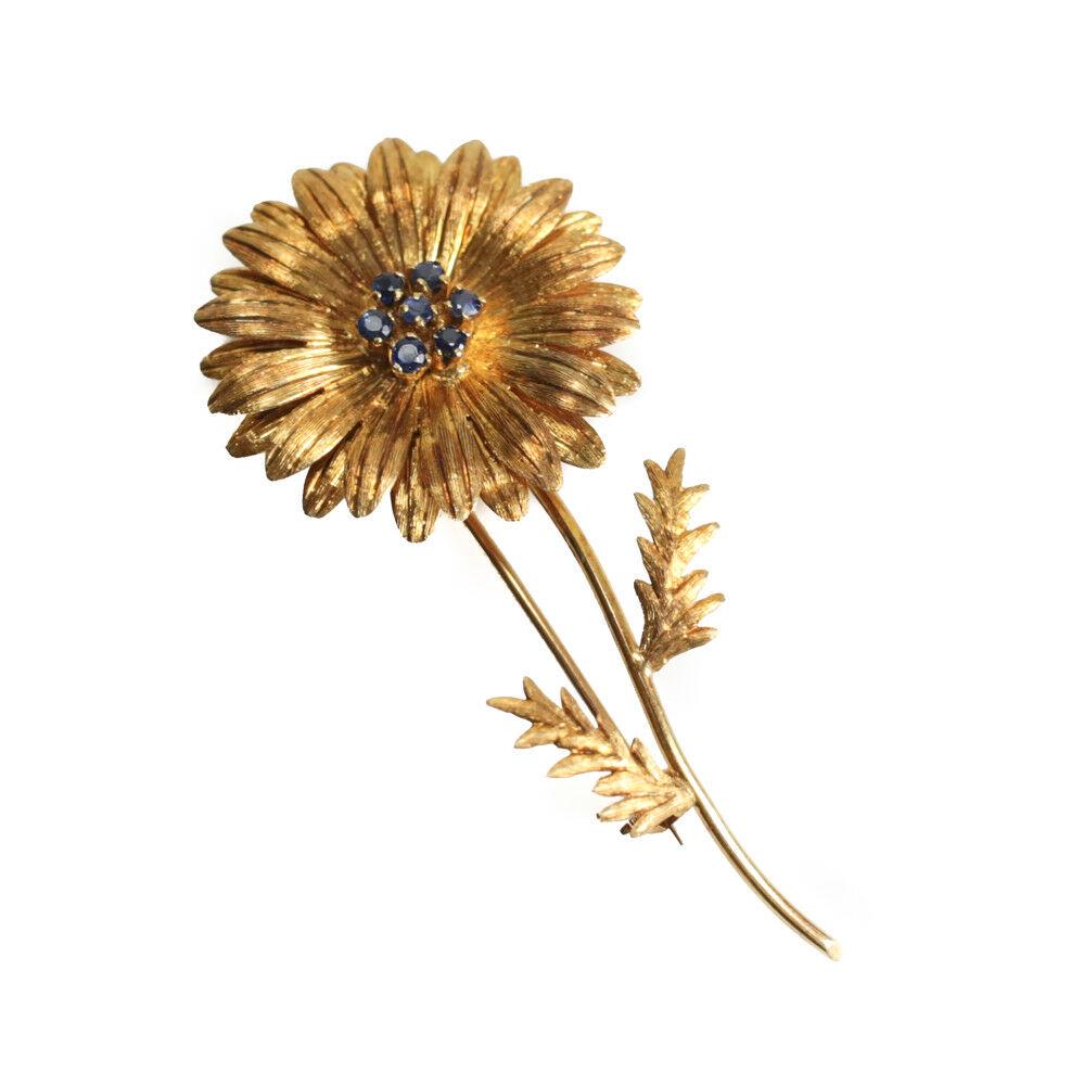 Tiffany & Co. 18k Yellow Gold Flower Brooch, Italy. (1 of 4)