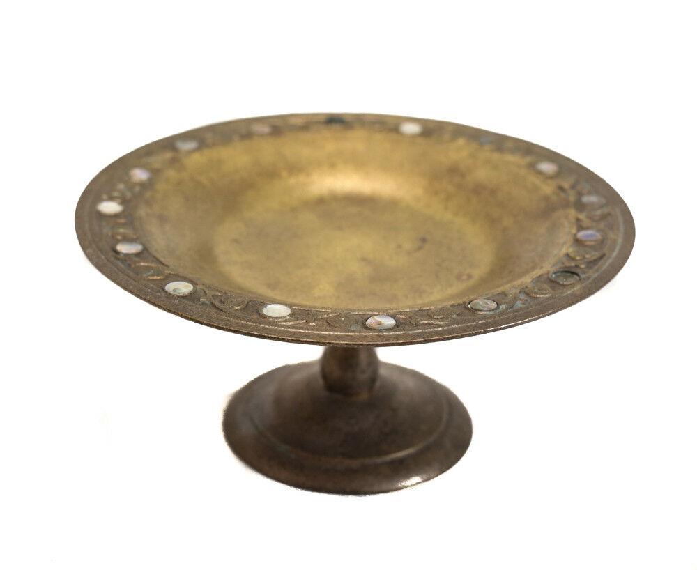 Tiffany Studios New York Footed Gilt Bronze Tray 1703 (1 of 4)