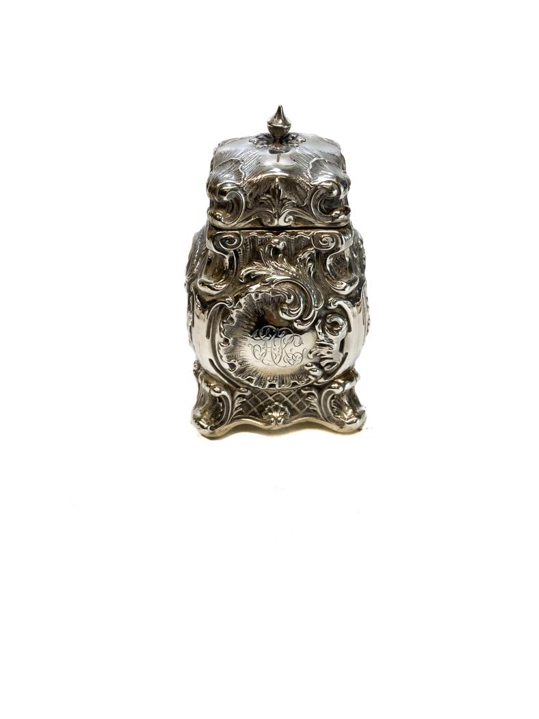 Howard & Co Sterling Silver Tea Caddy 19th Century (1 of 3)