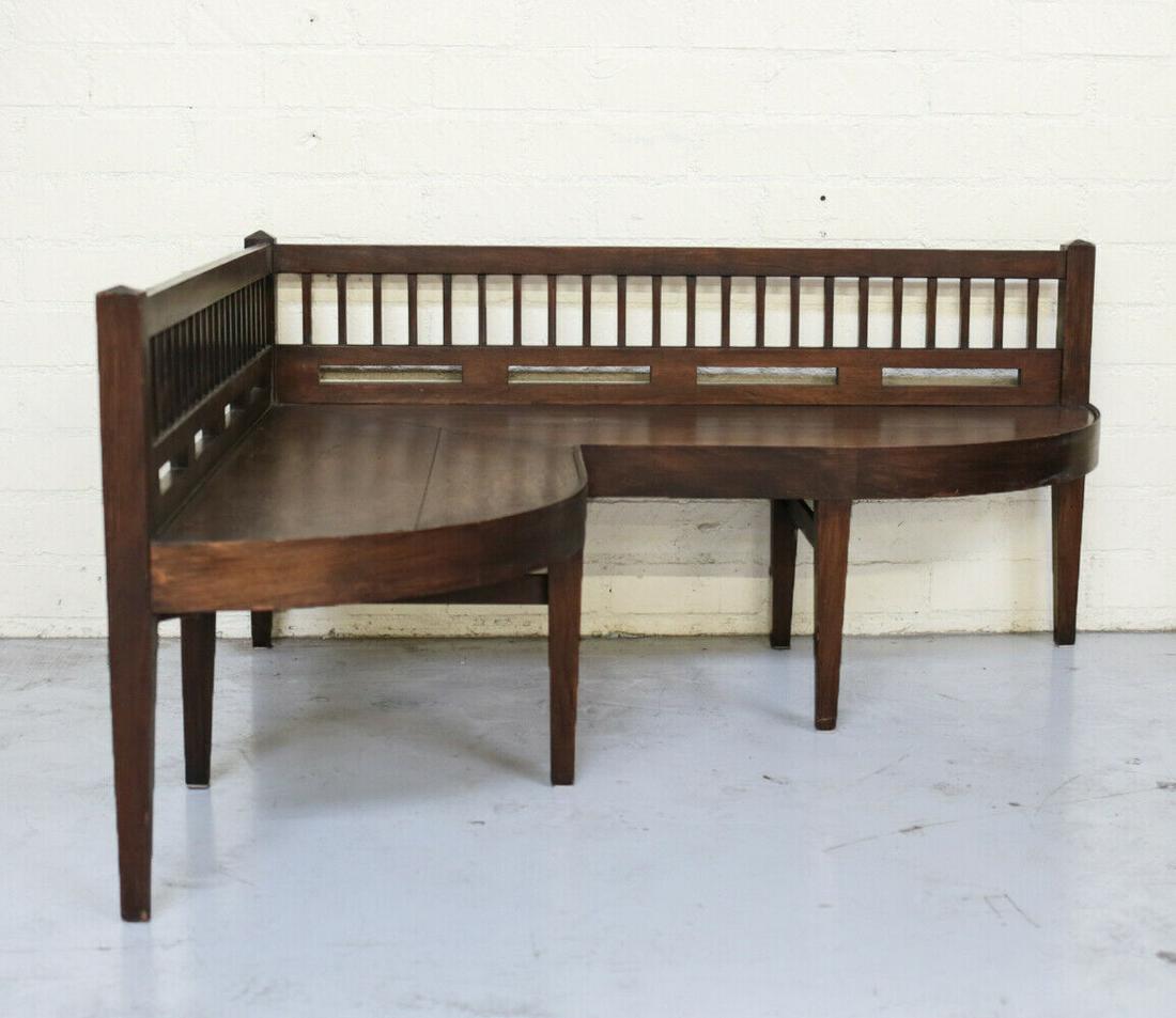 Wooden American Corner Bench early 20th century (1 of 7)