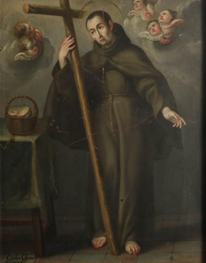 Tin Panel Saint Oil painting by Carlos Clemen (1 of 5)