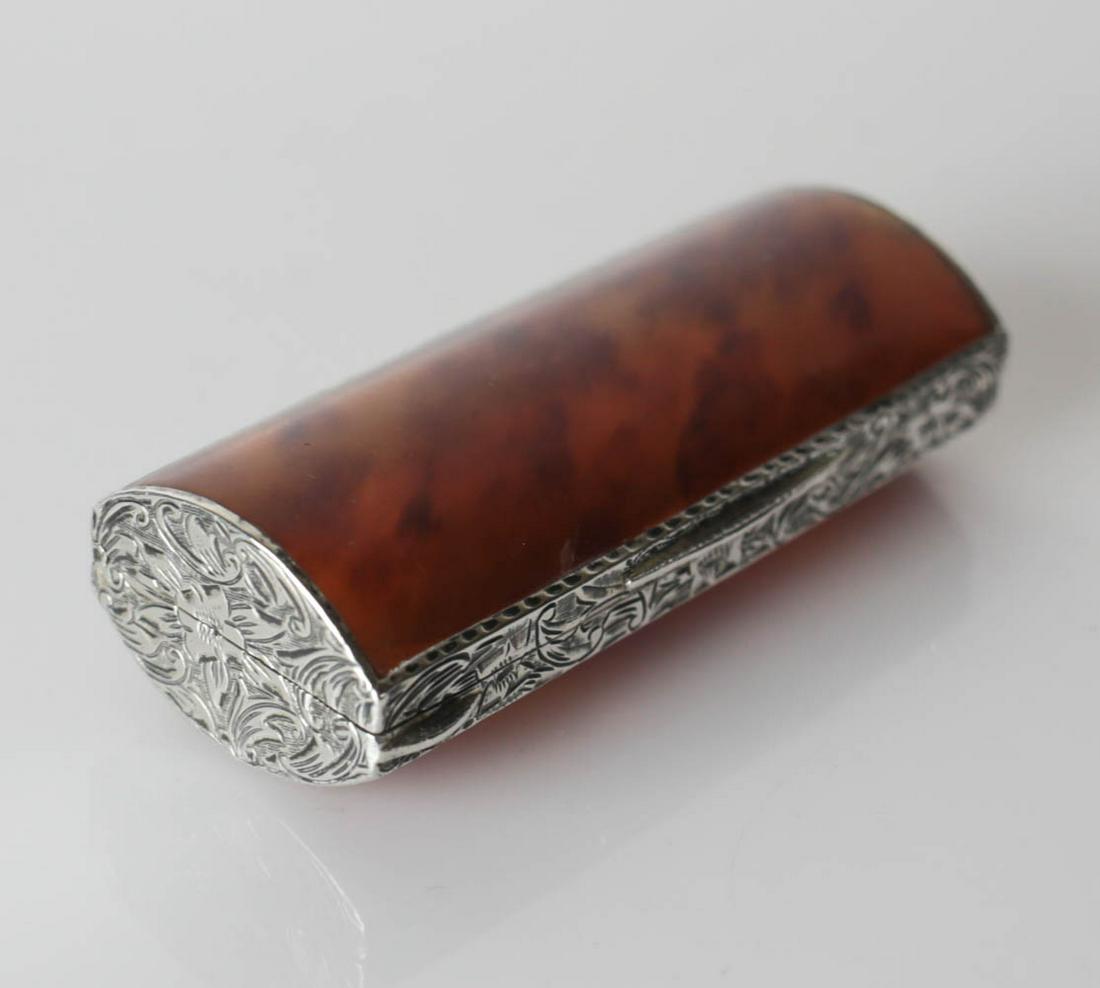 Tortoise Shell and .800 Silver mounted Snuff Box (1 of 5)