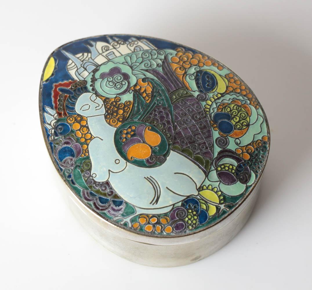 Continental Silver Plate & enamel Box (1 of 6)