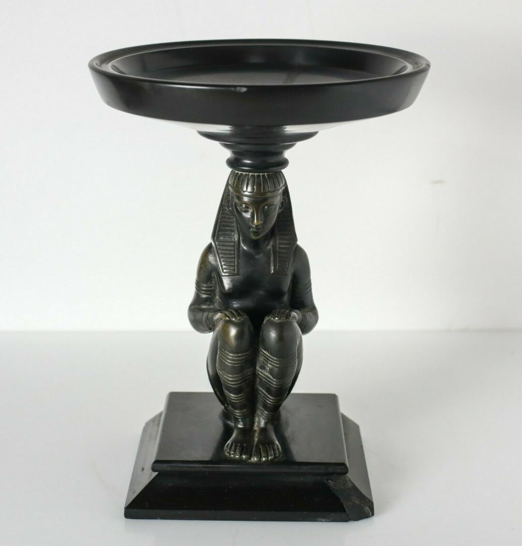 Egyptian Revival Patinated Bronze Figural Tazza, on (1 of 5)
