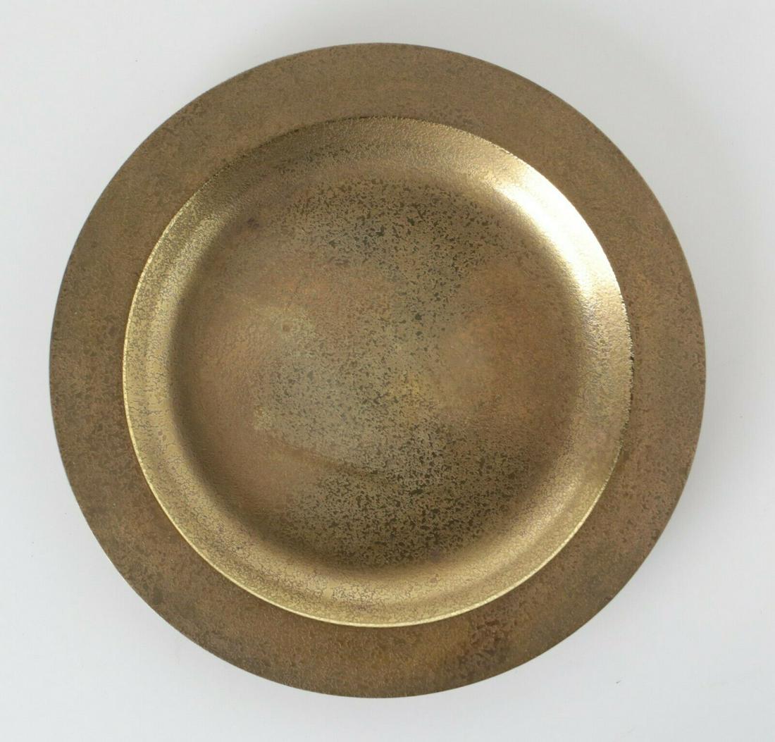 Tiffany Studios Dore Bronze Round Tray or plate, plain (1 of 4)