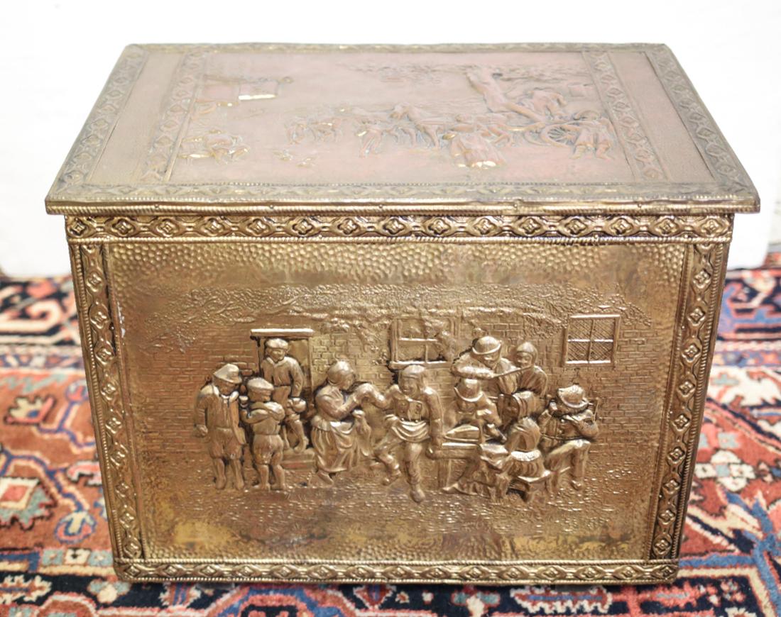 Repousse Brass Kindling bin (1 of 7)