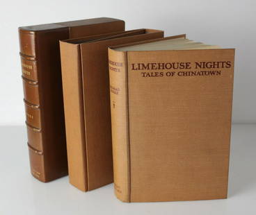 Thomas Burke, Limehouse Nights, Grant Richards Limited: Thomas Burke, Limehouse Nights, Published London: Grant Richards Limited 1916. Light brown cloth cover with brown titles, in a cloth wrap and half morocco slipcase with raised bands and gilt title. Pr