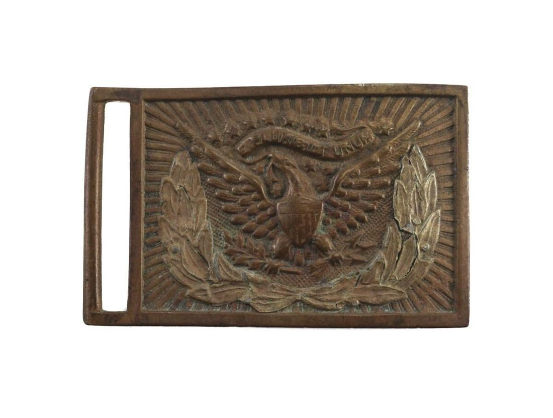 19th century American Brass Eagle buckle, applied gilt (1 of 3)