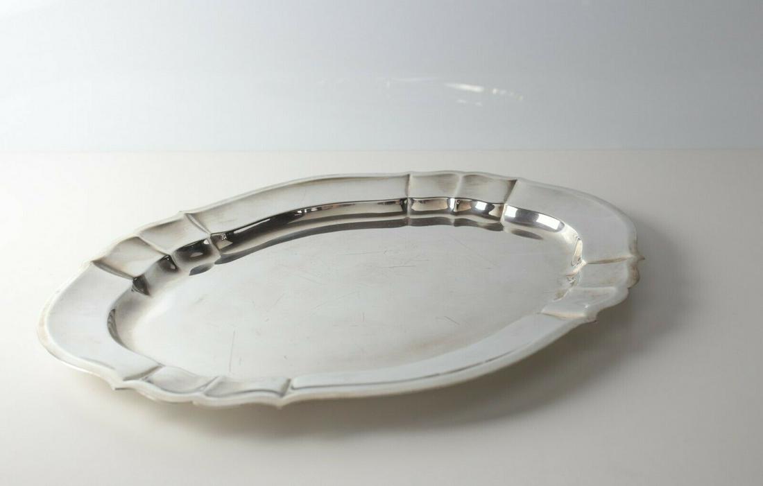 Large Gorham Chippendale Sterling Silver Tray, oval (1 of 4)