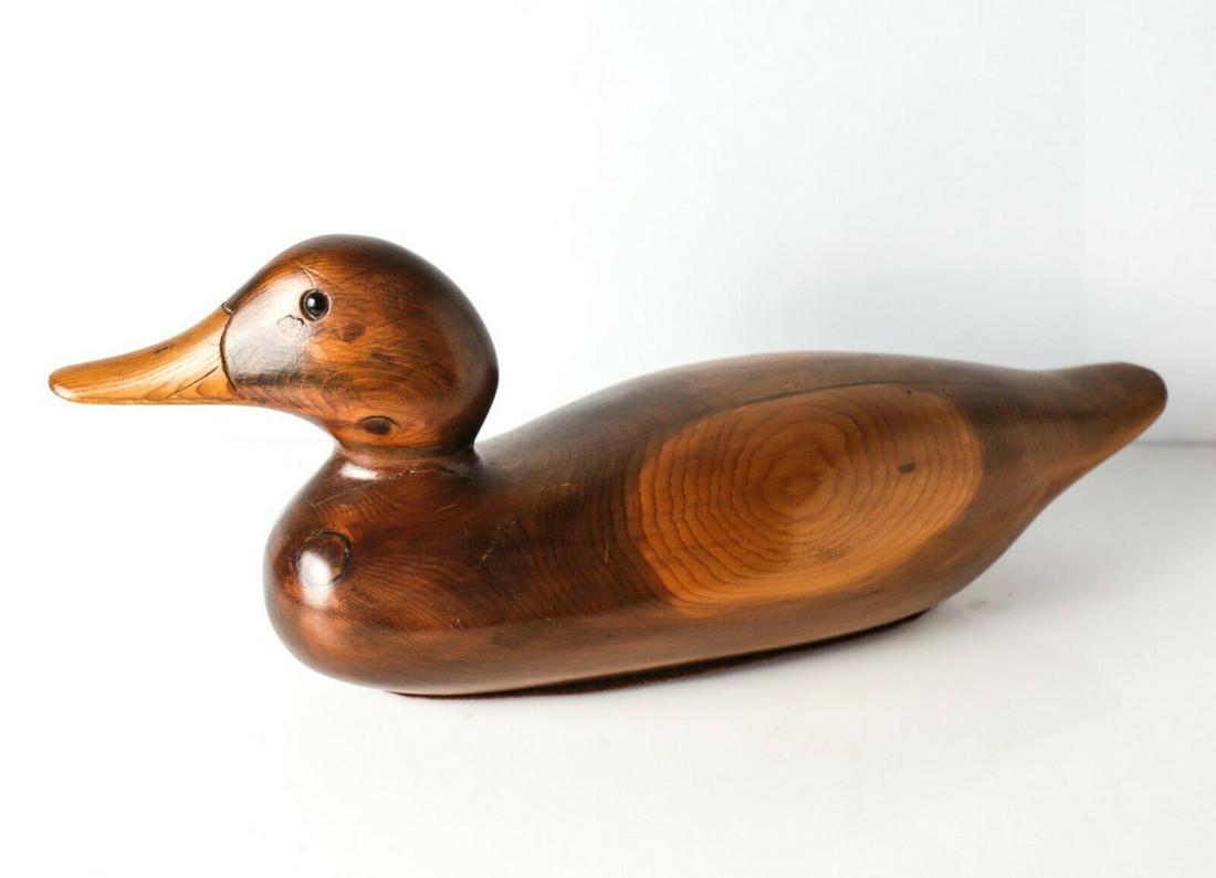 Antique Carved wood duck decoy, c1900-1910. Unweighted, (1 of 4)