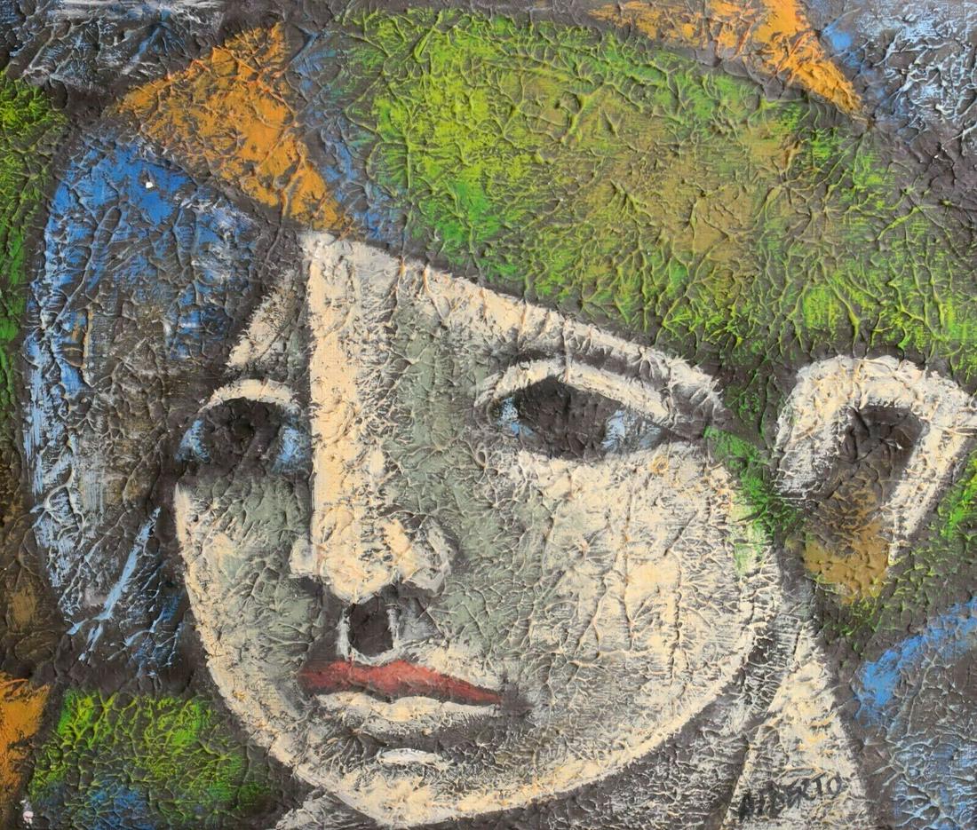 Alberto Oil Painting Portrait Mid 20th Century Abstract portrait signed (1 of 7)