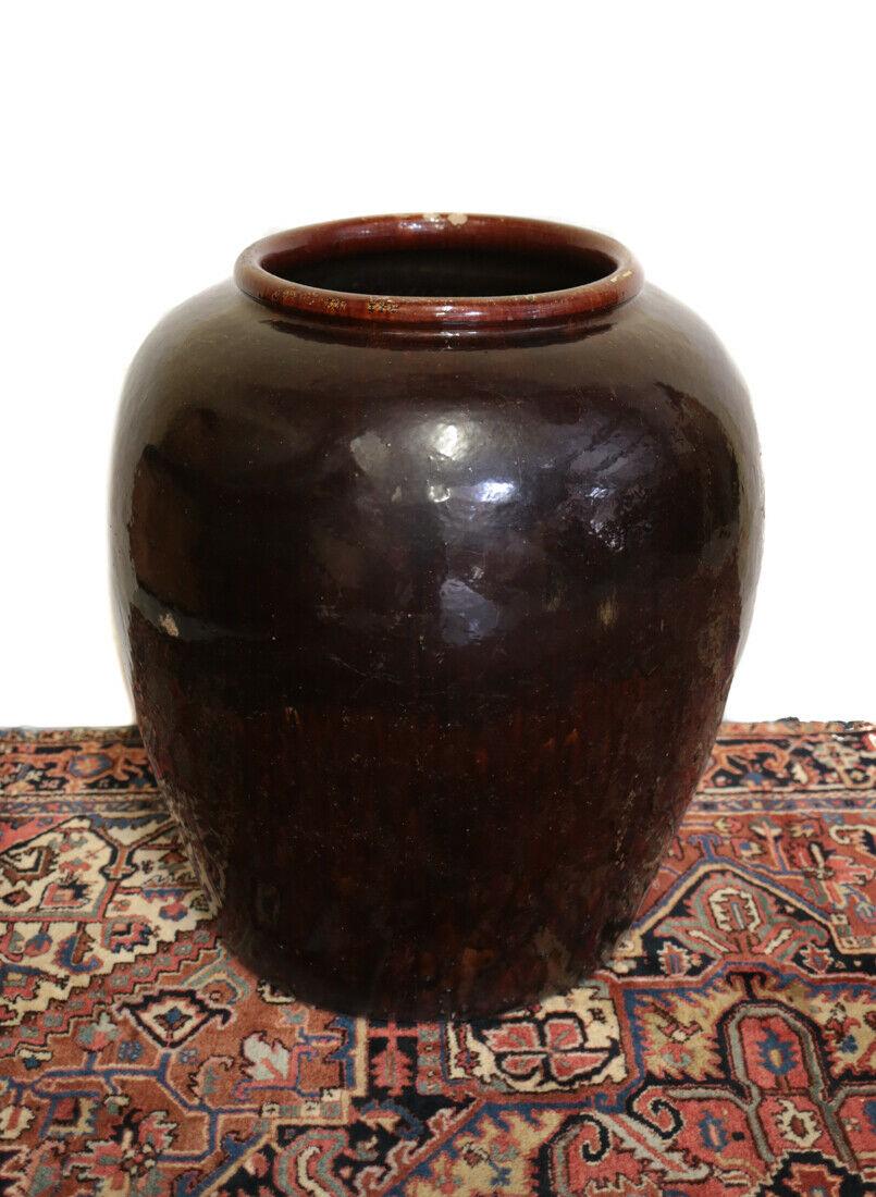 Enormous Martaban Chinese Dark Brown Glazed Earthenware Storage Jar (1 of 9)