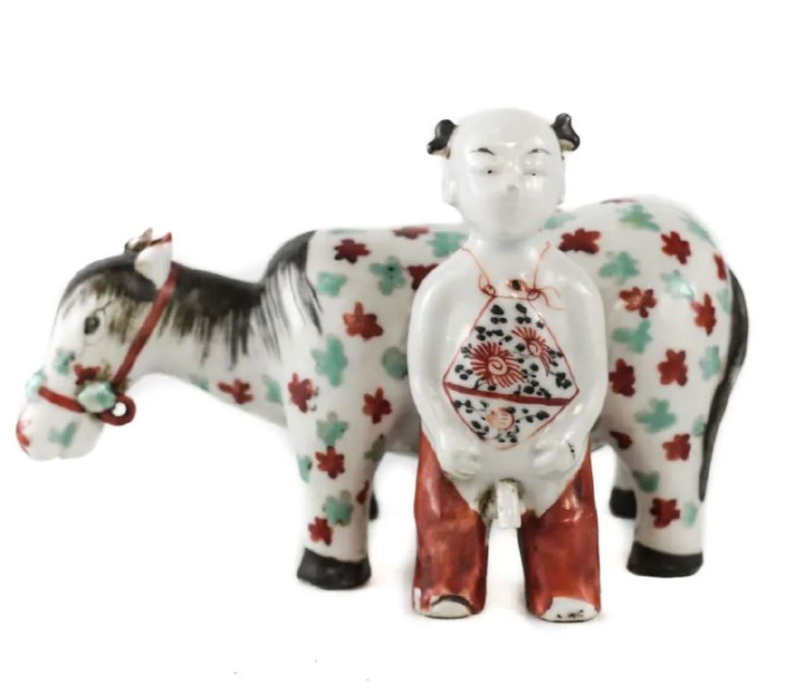 Chinese Porcelain Figurine of Man & Horse (1 of 4)
