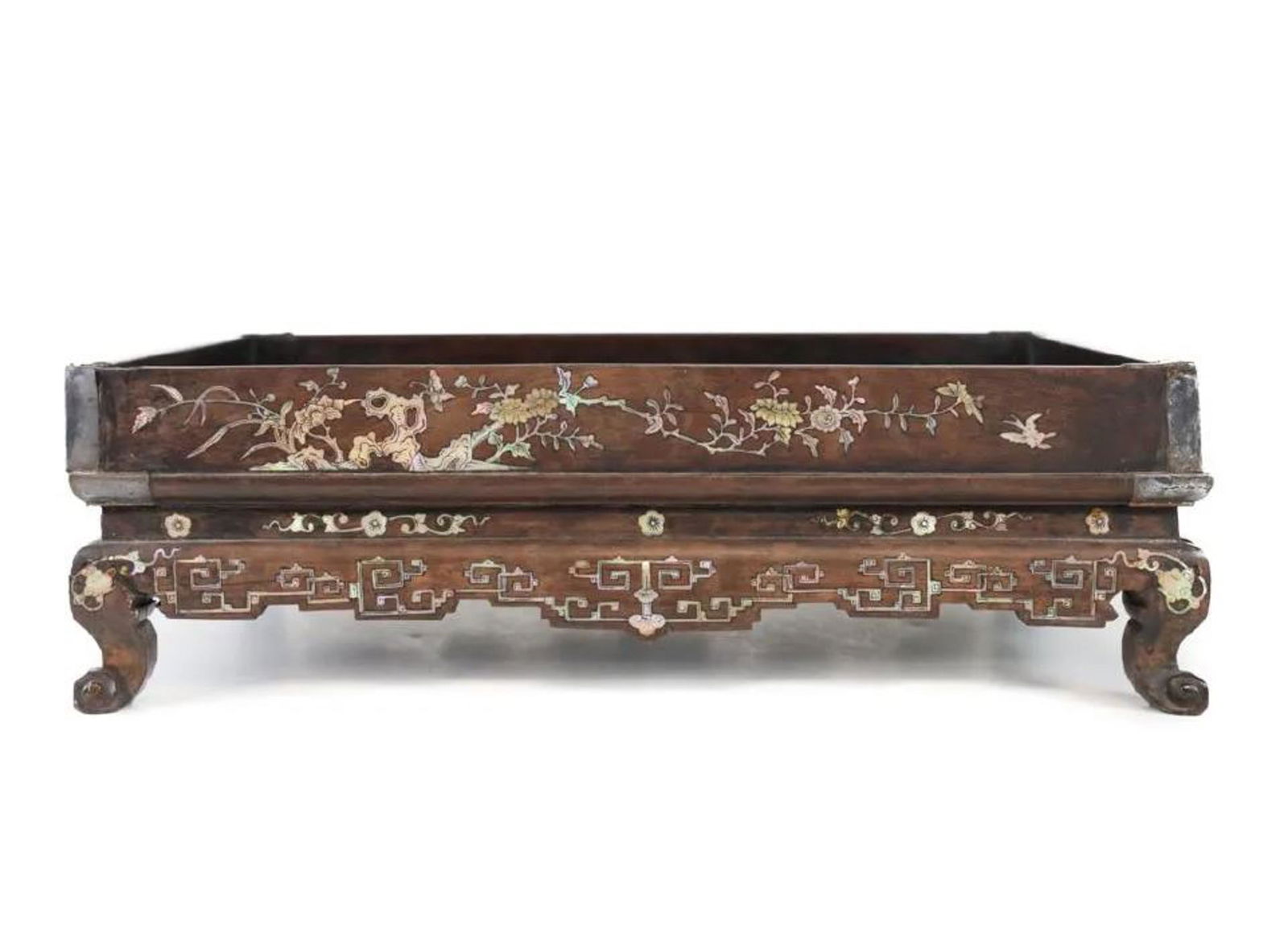 Chinese Wood Tray Inlay Mother of Pearl (1 of 5)