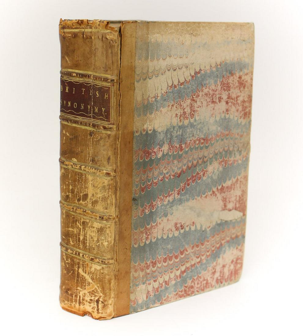 Hester Lynch Piozzi  'British Synonymyâ€™ 1794, 1st Edition leather marbled boards (1 of 6)