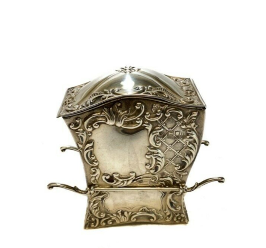 Victorian Sammuel Jacob England Sterling Silver Sedan Chair Novelty Tea Caddy (1 of 5)