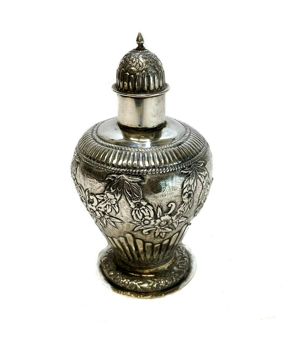 Rinze Jans Spaanstra Dutch 833 Silver Tea Caddy, c1880 (1 of 4)