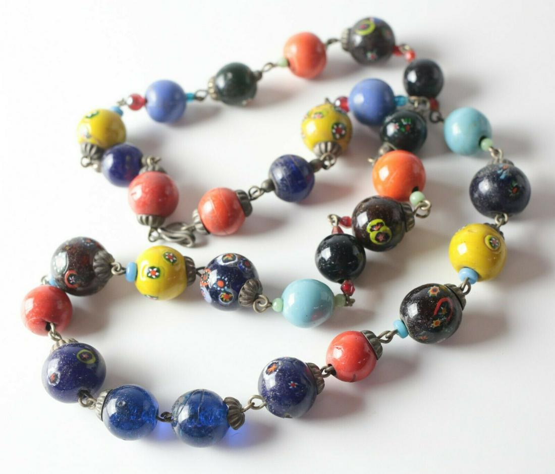 Vintage Millefiore Glass Venetian Beaded Necklace (1 of 5)