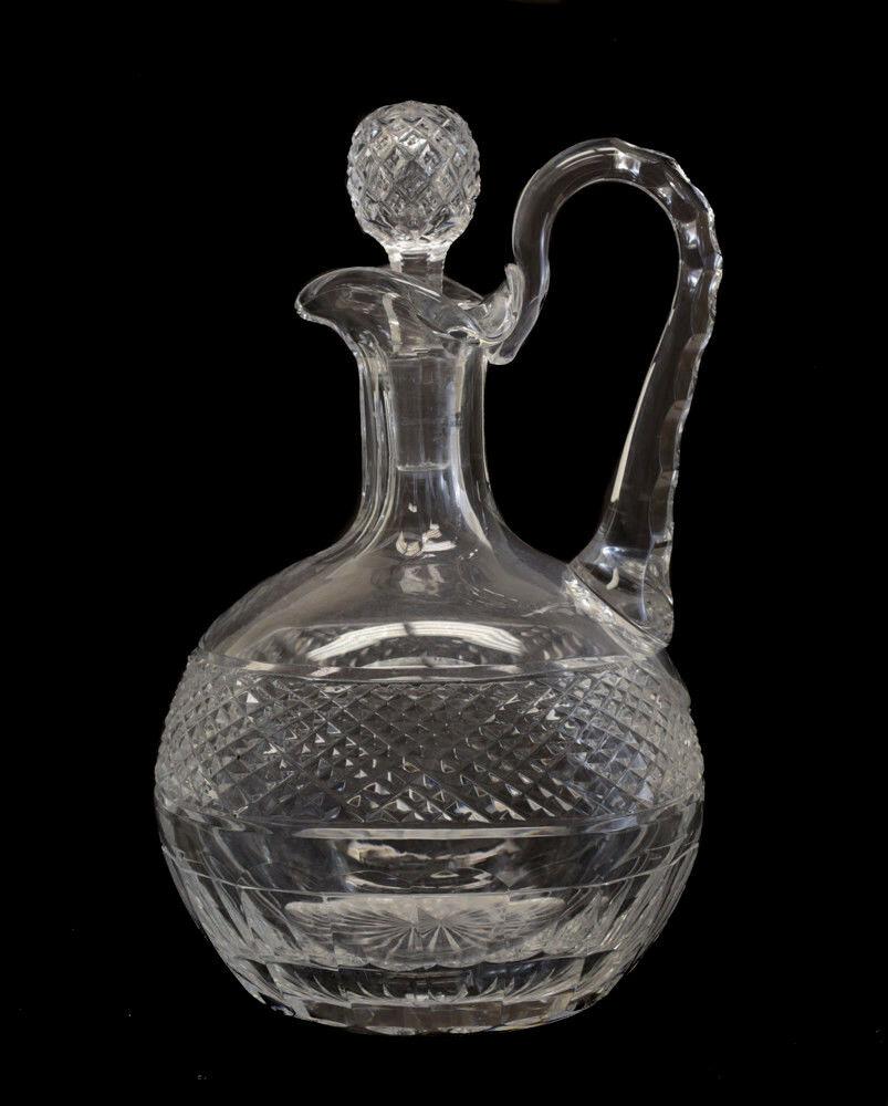 St. Louis France Crystal Handled Decanter Trianon pattern, Rare form (1 of 6)