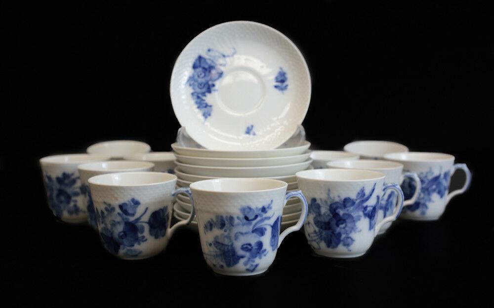 Set of 11 Royal Copenhagen Blue Flowers Mocha Demitasse Cup and Saucers #10/15 (1 of 3)