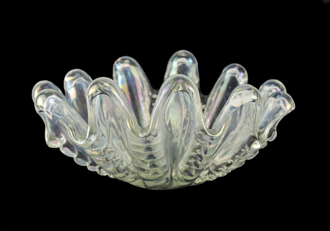 Ercole Barovier Art Glass a Grosse Costolature Clam Shell Centerpiece Bowl c1940 (1 of 7)