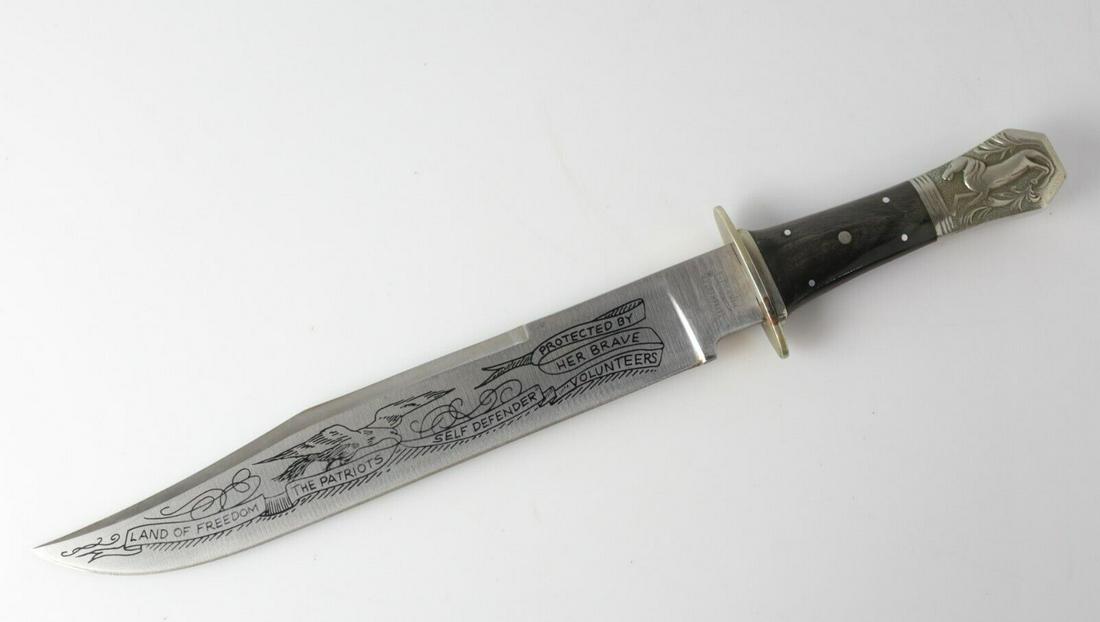 Parker Cut Co. Japan Self Defender fixed blade knife, Horn and cast nickle (1 of 6)
