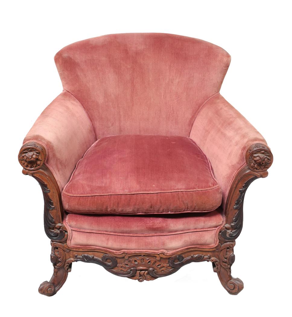 Upholstered Bergere Arm Club Chair (1 of 5)