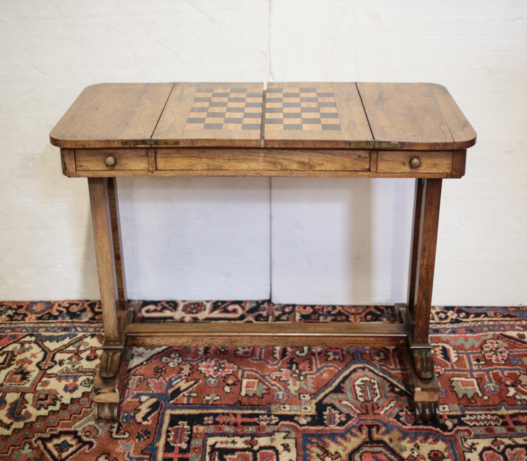Rectangular game table, marquetry chess / checker board (1 of 8)