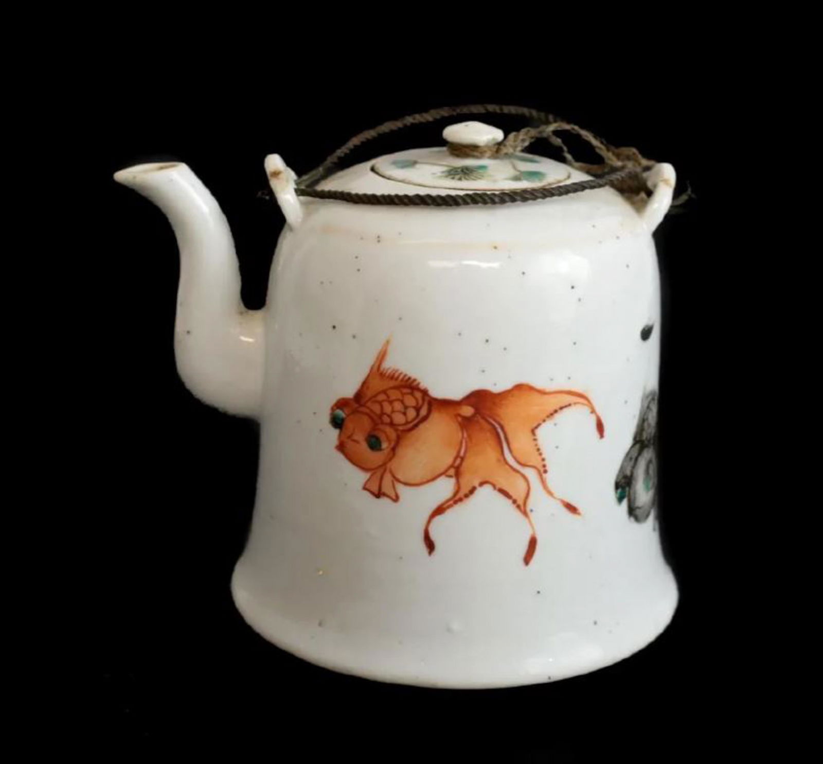 Chinese porcelain teapot with koi fish (1 of 5)