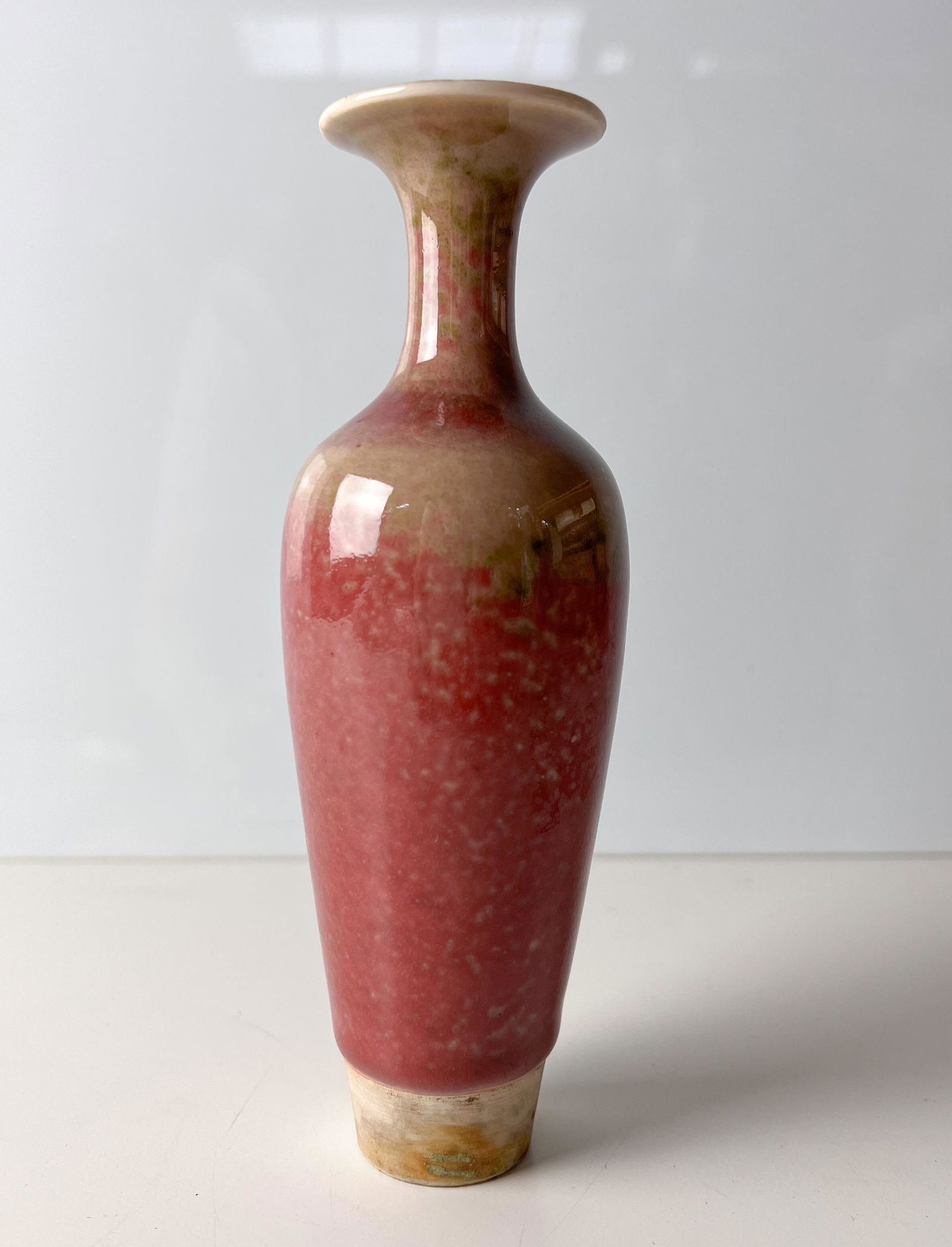 Chinese Peach Bloom glazed Liuyeping Vase (1 of 5)