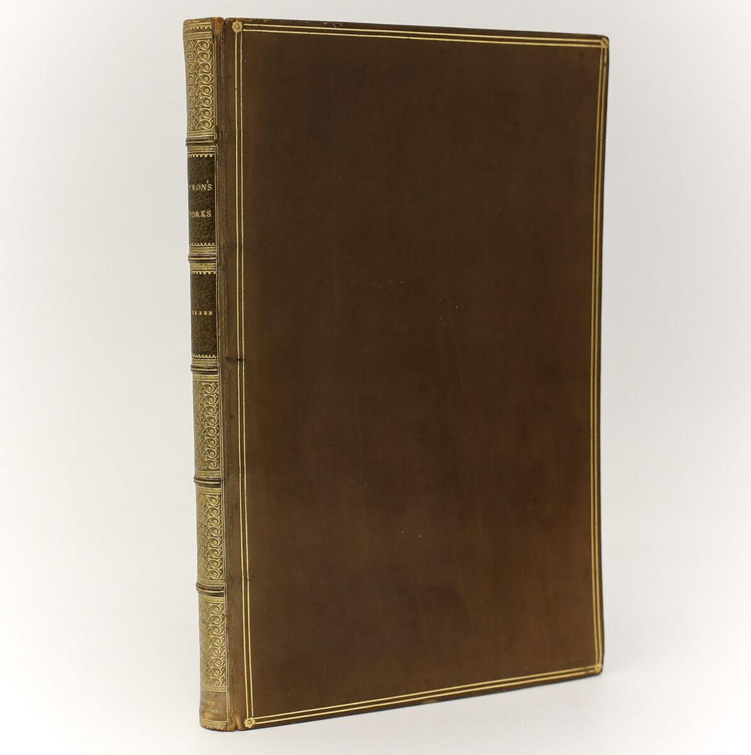 Lord Byron 'Werner, A Tragedy'. John Murray, London, 1823. 1st Ed, 2nd Issue: Byron, Lord 'Werner, A Tragedy'. John Murray, London, 1823. First Edition, Second Issue w/ 7pp of ads dated Nov. 1822. Full polished Calf, gilt backs, sides double fillet borders. 188pp. Weight Approx