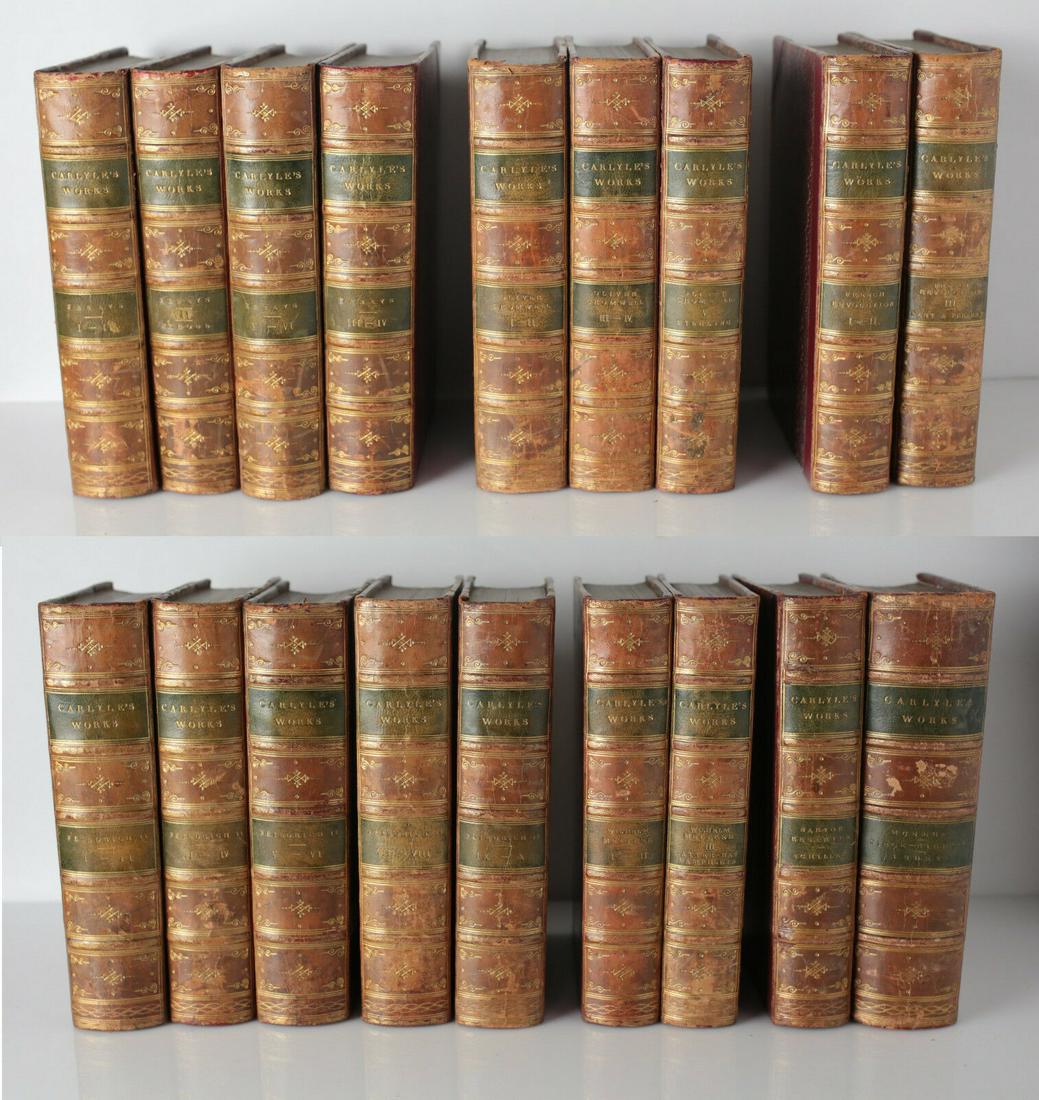 18 volume set, Thomas Carlyle, published London: Chapman and Hall, c1837-1874. (1 of 8)