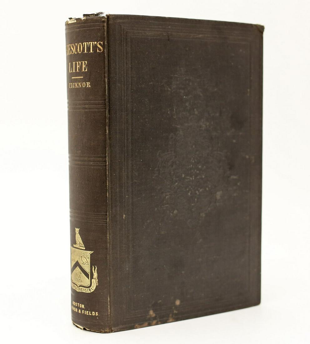 George Ticknor 'The Life of William Hickling Prescottâ€™ 1864 1st Ed, Hardback (1 of 6)
