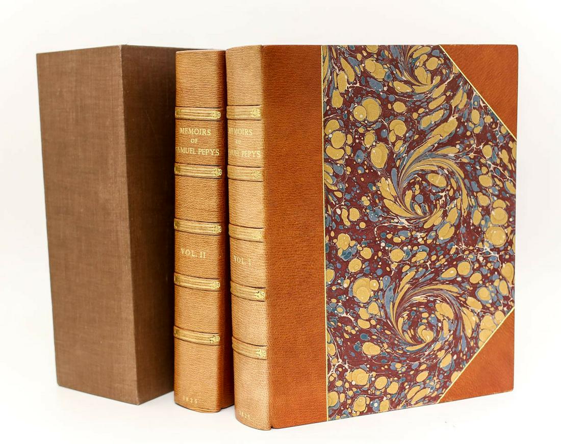Samuel Pepys  'Memoirs of Samuel Pepys, ESQ. F.R.S. 1825, 2 vol w/ slipcase (1 of 8)
