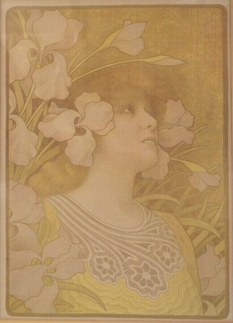 Paul Berthon (French 1872-1909) Art Nouveau Lithograph, Sarah Bernhardt c1901 (1 of 5)