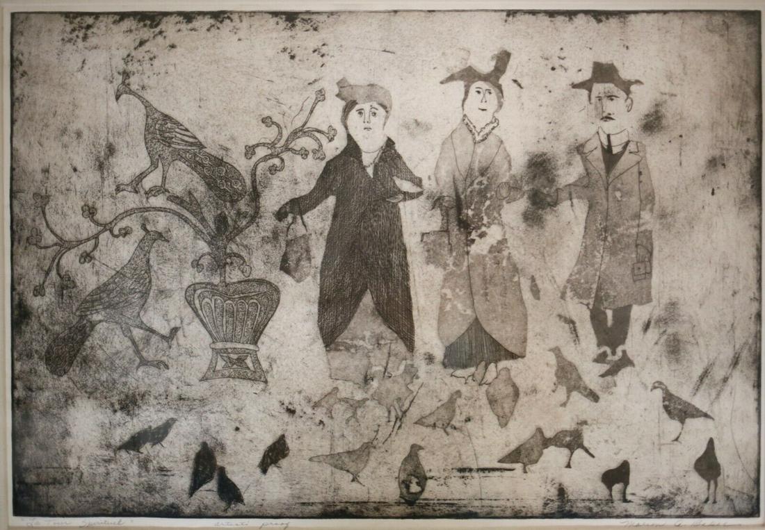 Marion A. Baker (American 20th Century) Etching "Le Tour Spirituel" AP (1 of 5)