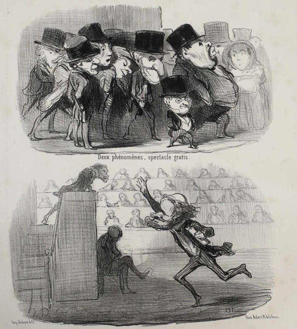 Honore Daumier France 1808 -1879 Lithograph Physiognomic Le Charivari 1850 (1 of 2)